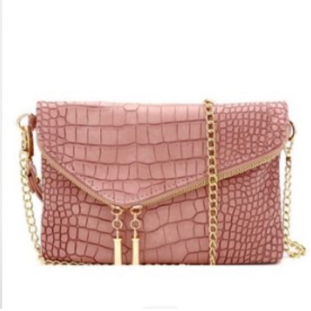 Pink faux leather purse